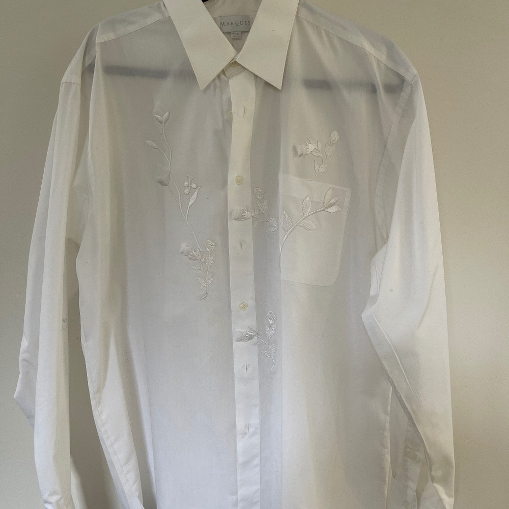 White Embroidered Men’s inspired Blouse